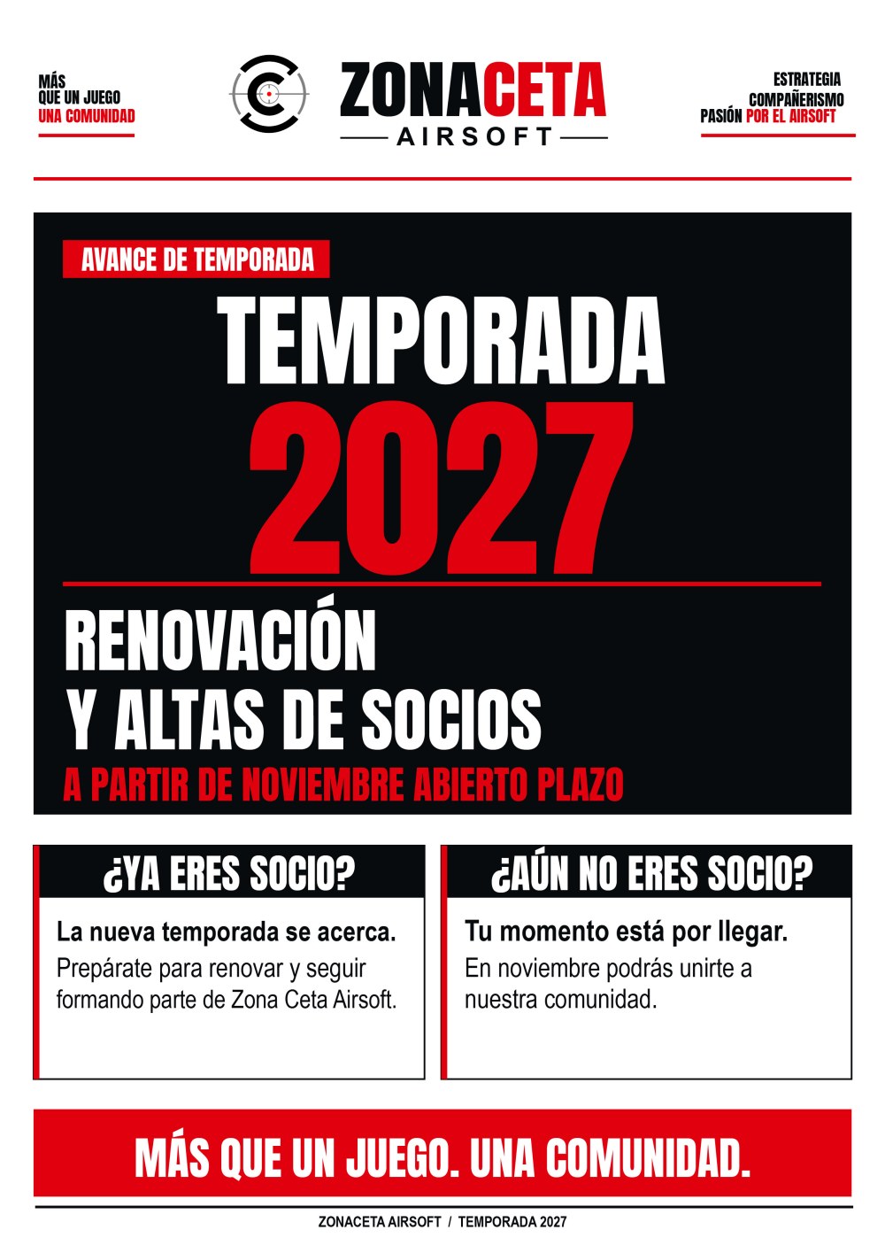 INSCRIPCIONES A PARTIR DEL 1 DE NOVIEMBRE